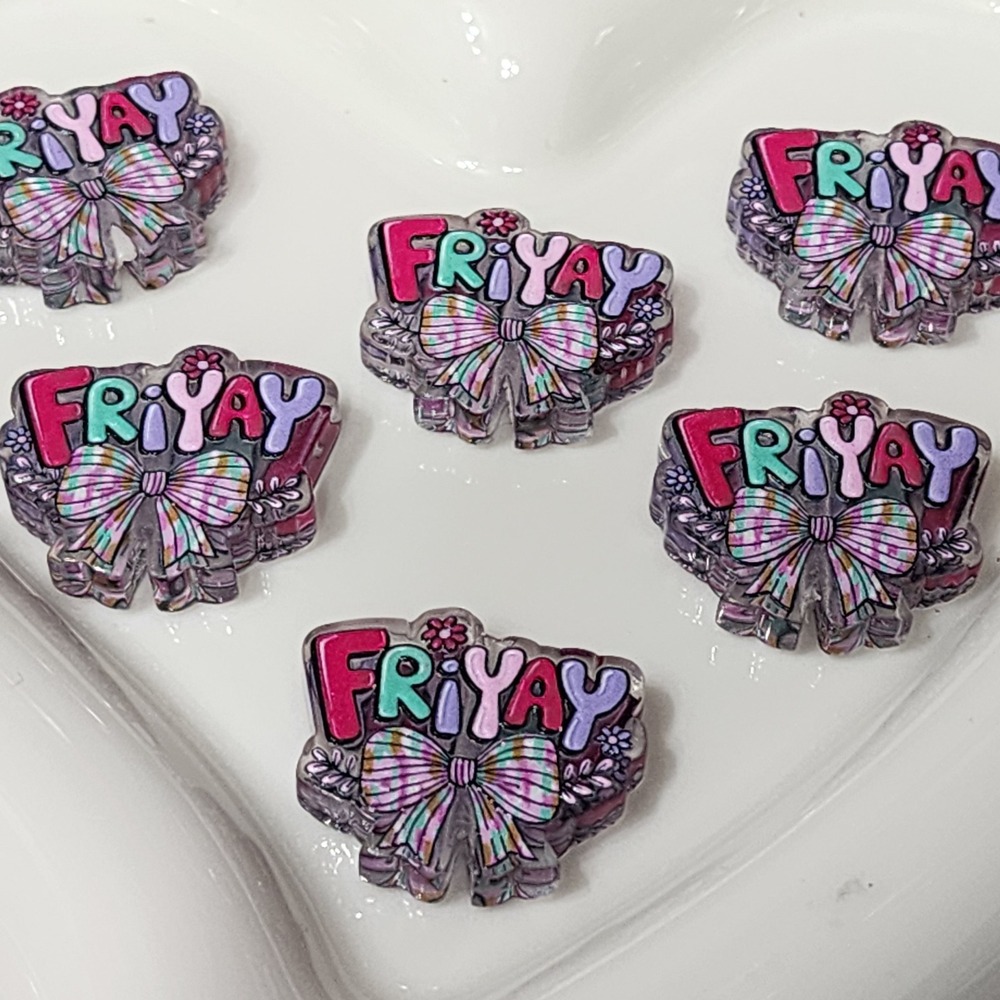 Friyay Beads 2 Pcs Focal Beads Beaded Pen Acrylic Charms Jewelry Making Friday